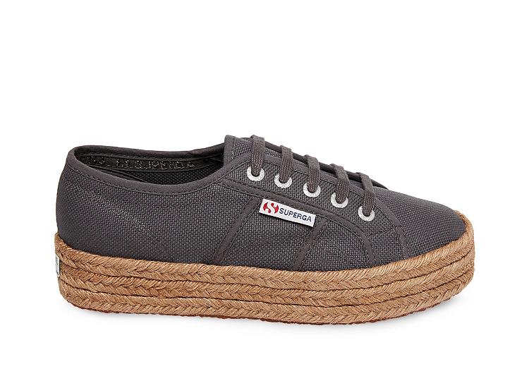 Superga 2730 Cotropew Grey Fabric - Womens Superga Platform Shoes